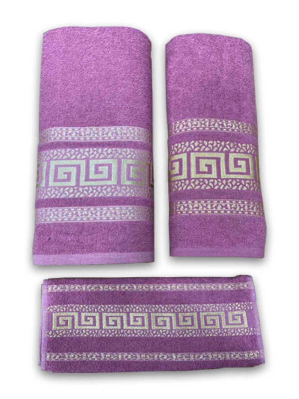 Σετ Πετσέτες Μπάνιου 100% Βαμβακερές Μαίανδρος Λιλά 500gsm 3ΤΜΧ Γαρύφαλλο | Γαρύφαλλο - Λευκά Είδη