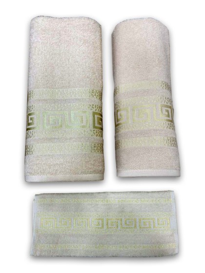 Σετ Πετσέτες Μπάνιου 100% Βαμβακερές Μαίανδρος 500gsm 3ΤΜΧ Γαρύφαλλο | Γαρύφαλλο - Λευκά Είδη