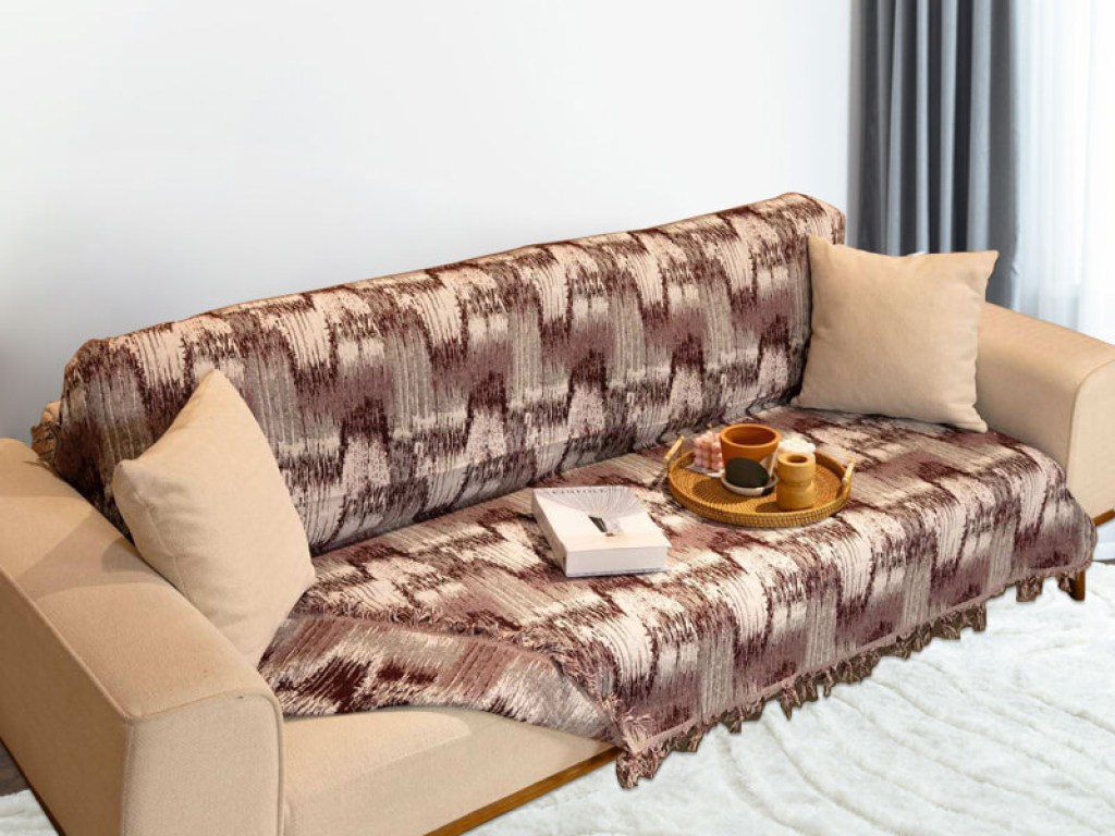 Σετ Ριχτάρια 2θέσιου και 3θέσιου Καναπέ Brown Pattern Γαρύφαλλο 2 ΤΜΧ | Γαρύφαλλο - Λευκά Είδη