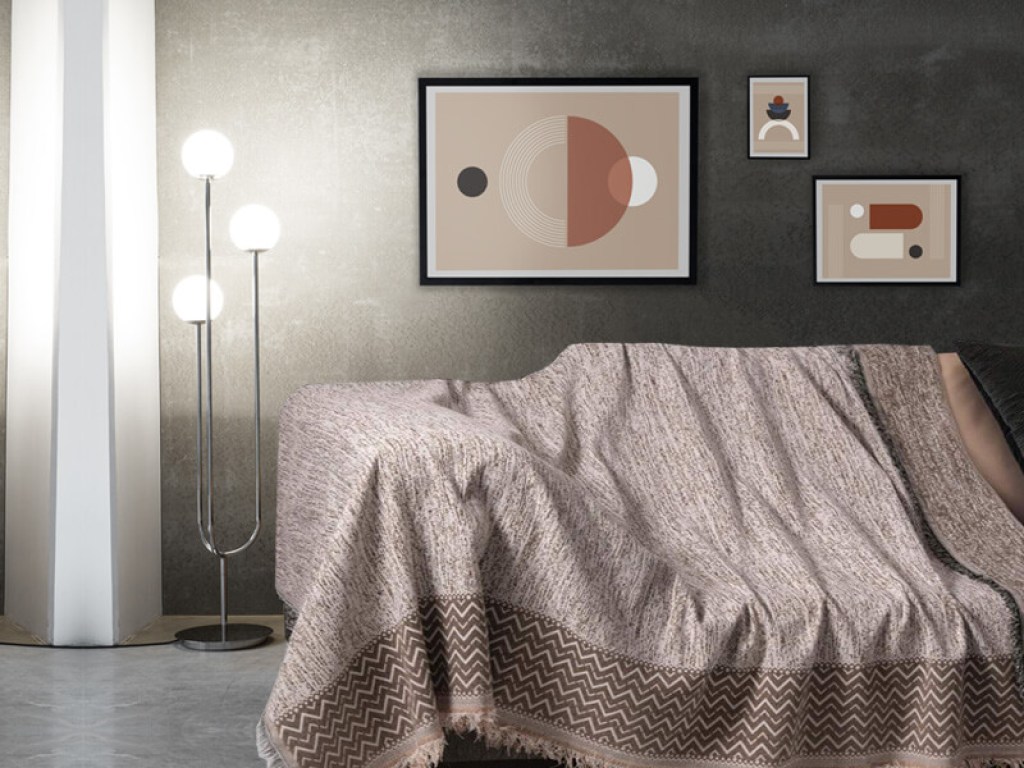 Σετ Ριχτάρια Καναπέ Καφέ Ζικ-Ζακ Γαρύφαλλο 2 ΤΜΧ | Γαρύφαλλο - Λευκά Είδη