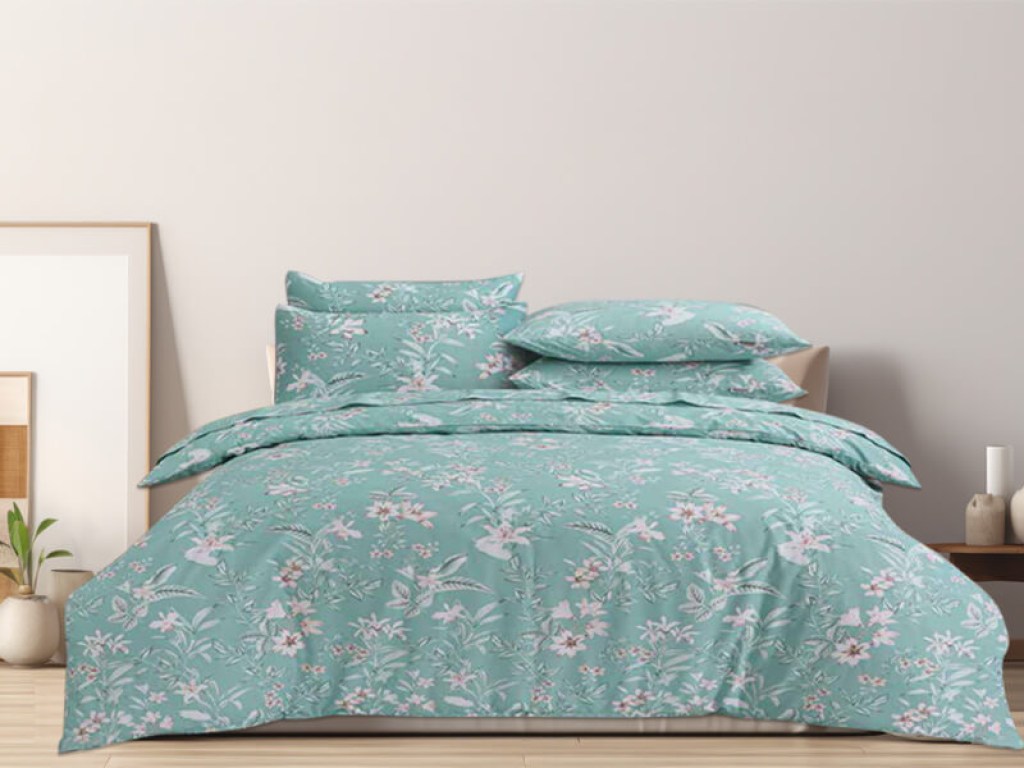 Παπλωματοθήκη Φανελένια Floral in Bloom Εμπριμέ 100% Cotton Γαρύφαλλο | Γαρύφαλλο - Λευκά Είδη