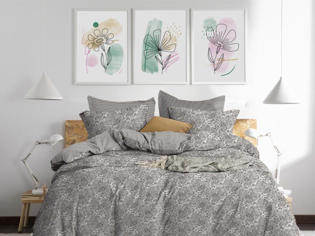 Σετ Σεντόνια Υπέρδιπλα Με Λάστιχο Γκρι Λαχούρι 100% Βαμβακερά Γαρύφαλλο 160x200+30 | Γαρύφαλλο - Λευκά Είδη