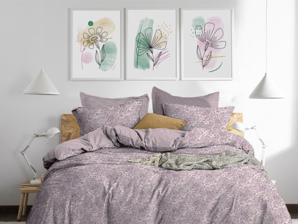 Σετ Σεντόνια Μονά Μωβ Λαχούρι 100% Βαμβακερά Γαρύφαλλο 160x260 | Γαρύφαλλο - Λευκά Είδη