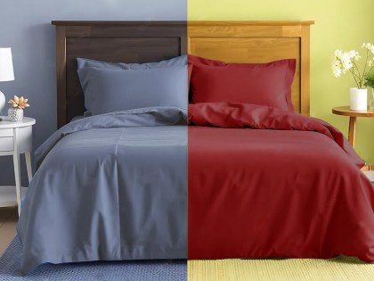 Σετ Σεντόνια Γίγας - King Size Βαμβοκασατεν 200 Κλωστών Δίχρωμα Γαρύφαλλο 235x255 | Γαρύφαλλο - Λευκά Είδη