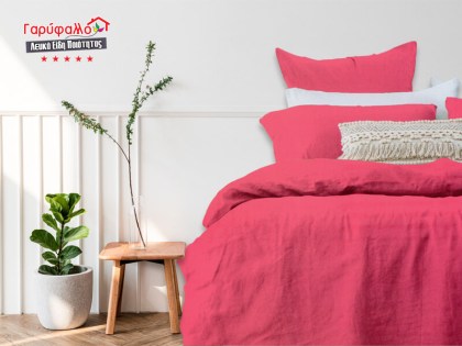Σετ Σεντόνια Γίγας - King Size Βαμβοκασατεν 200 Κλωστών Φούξια Μονόχρωμο Γαρύφαλλο 235x255 | Γαρύφαλλο - Λευκά Είδη