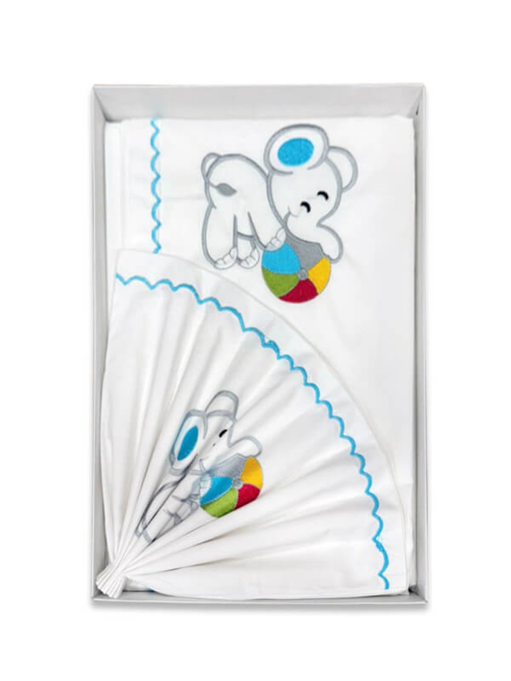 Σετ Βρεφικά Σεντόνια Κούνιας Βαμβακερά Με Κέντημα Ελέφαντας Γαρύφαλλο 110x160 | Γαρύφαλλο - Λευκά Είδη