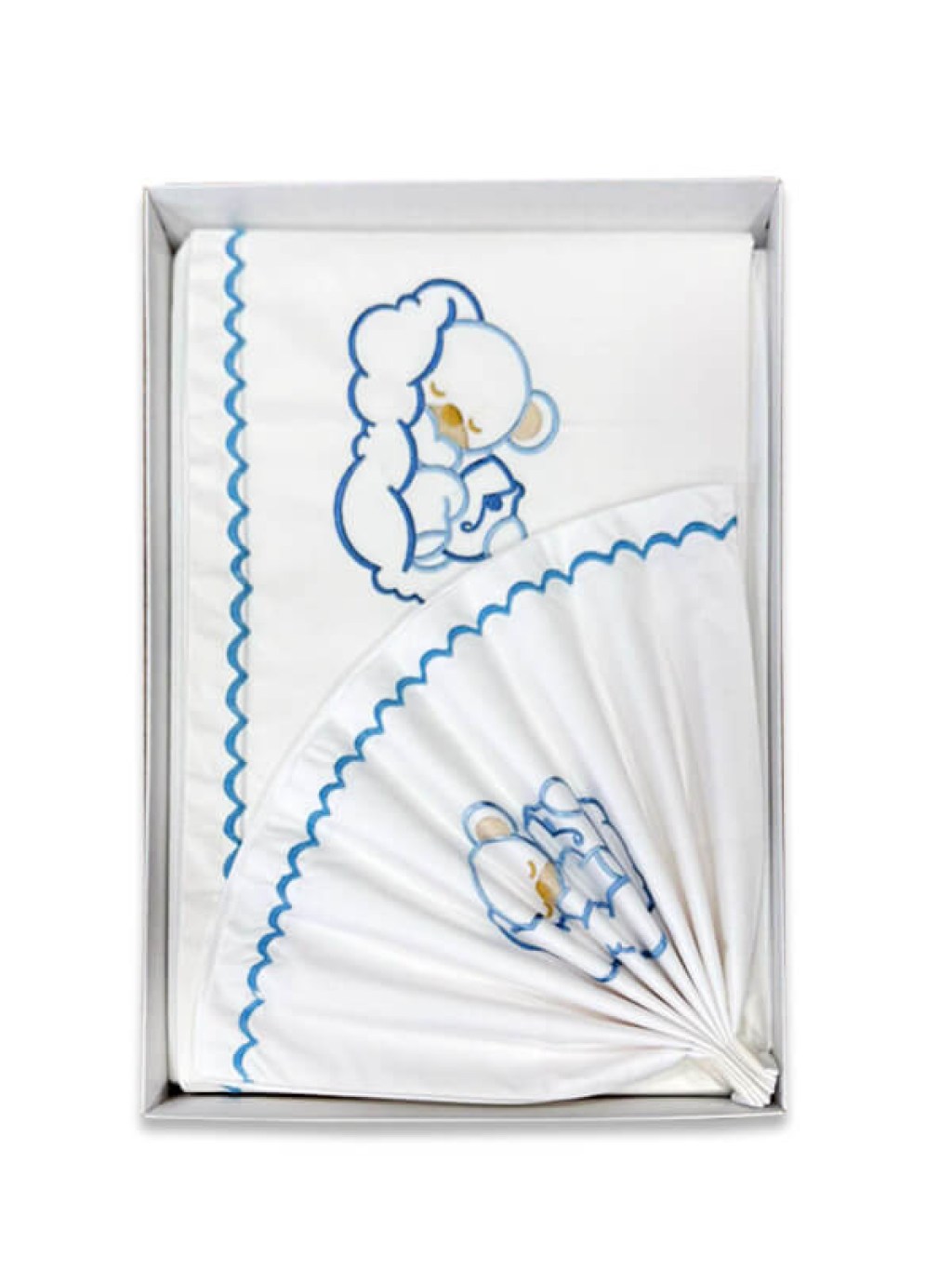 Σετ Βρεφικά Σεντόνια Κούνιας Βαμβακερά Με Κέντημα Νανούρισμα Γαλάζιο Γαρύφαλλο 110x160 | Γαρύφαλλο - Λευκά Είδη