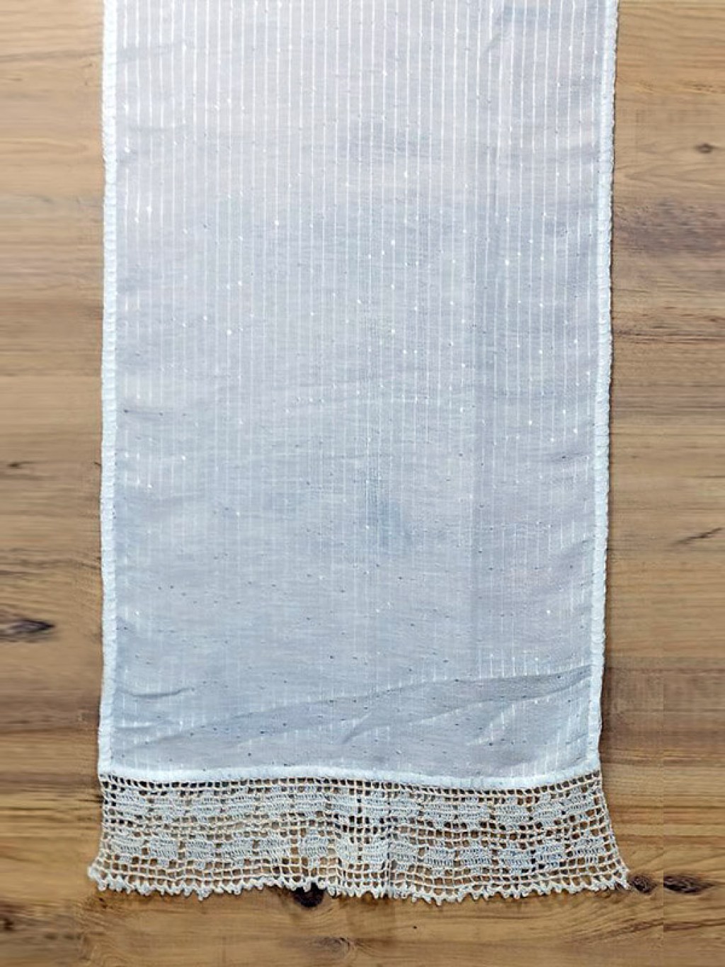 Τραβέρσα Σαλονιού Χειροποίητη Λευκή Μεταξωτή Σχ. 6014 Γαρύφαλλο 50x160 | Γαρύφαλλο - Τραβέρσα Σαλονιού - Λευκά Είδη