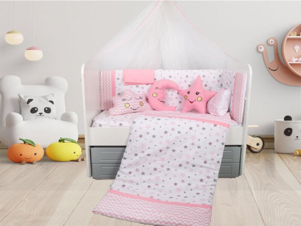 Βρεφικά Σετ Προίκας Ροζ Belisimo Lino Home 11 TMX | Γαρύφαλλο - Λευκά Είδη