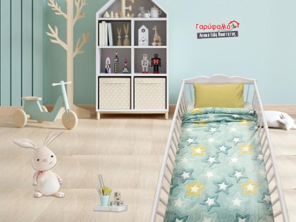 Βρεφική Κουβέρτα Κούνιας Φωσφοριζέ Fleece Stars Γαρύφαλλο 110x150 | Γαρύφαλλο - Λευκά Είδη