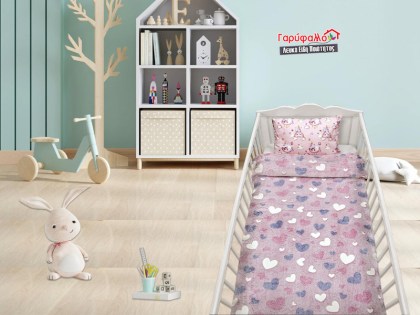 Βρεφική Κουβέρτα Κούνιας Φωσφοριζέ Fleece Heart Γαρύφαλλο 110x150 | Γαρύφαλλο - Λευκά Είδη