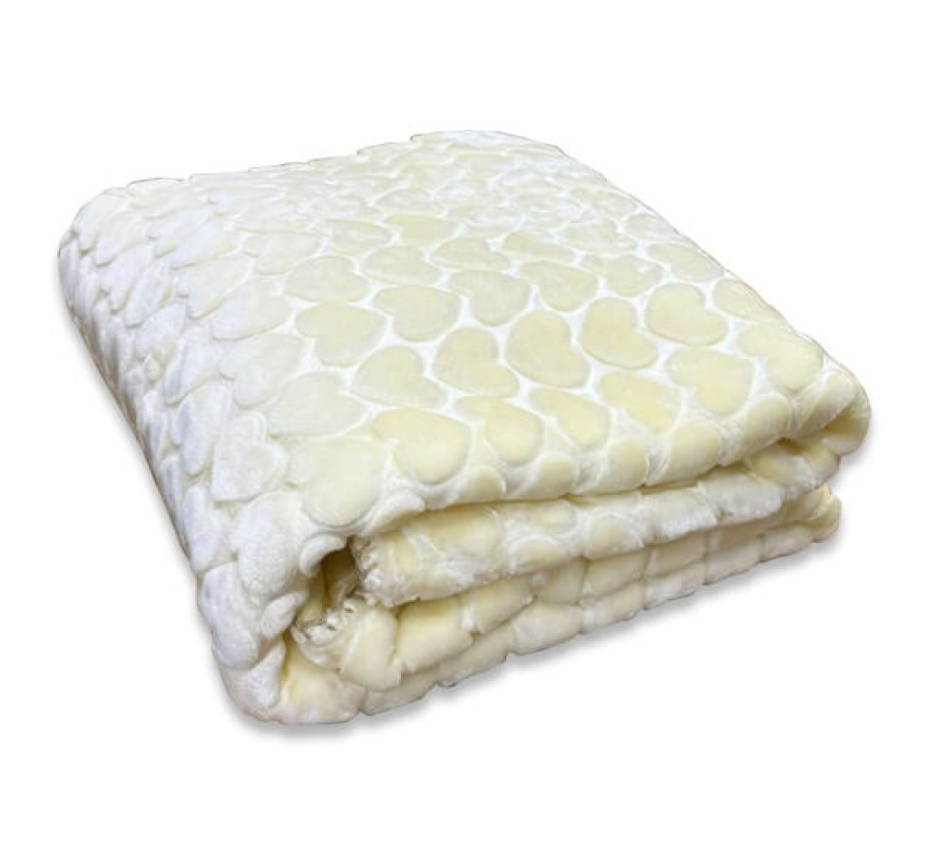 Βρεφική Κουβέρτα Κούνιας Βελουτέ Κίτρινο Με Ανάγλυφα Σχέδια Καρδούλες Γαρύφαλλο 105x135 | Γαρύφαλλο - Λευκά Είδη