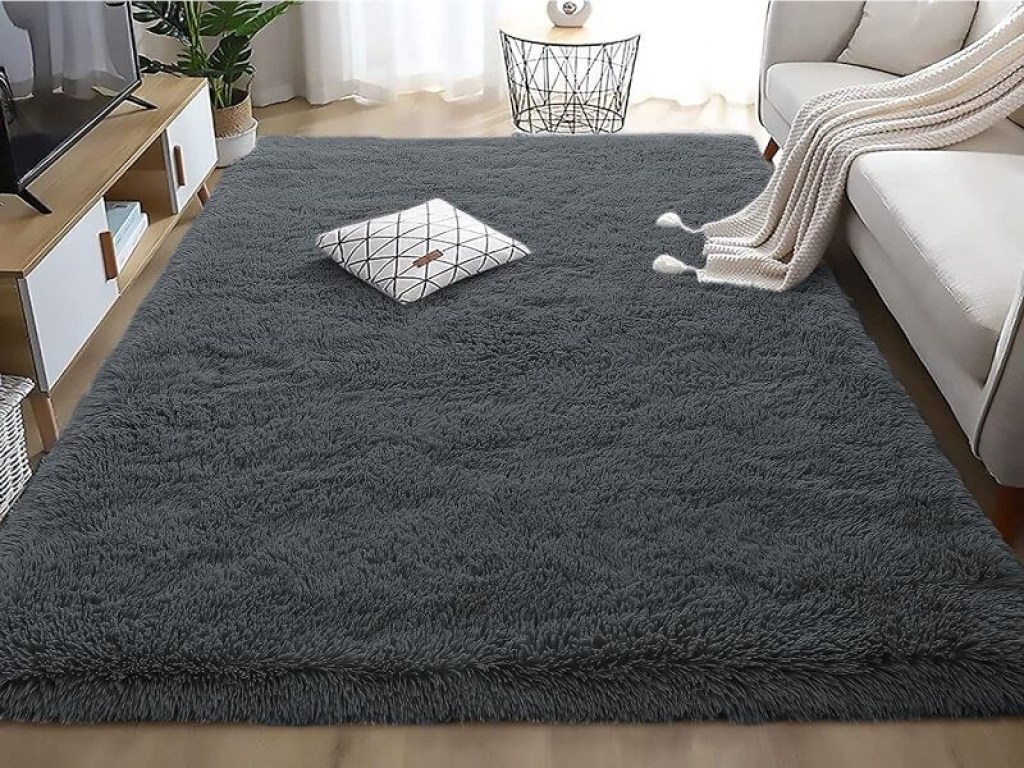 Χαλί Fluffie Ανθρακί Με Αντιολισθητικό Πάτο Γαρύφαλλο | Γαρύφαλλο - Λευκά Είδη