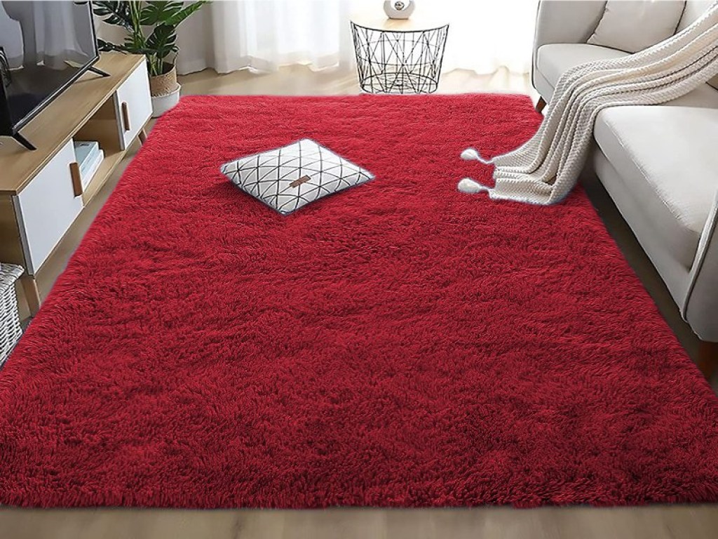 Χαλί Fluffie Κόκκινο Με Αντιολισθητικό Πάτο Γαρύφαλλο 160x230 | Γαρύφαλλο - Λευκά Είδη
