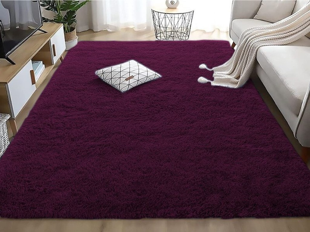 Χαλί Fluffie Μωβ Με Αντιολισθητικό Πάτο Γαρύφαλλο | Γαρύφαλλο - Λευκά Είδη