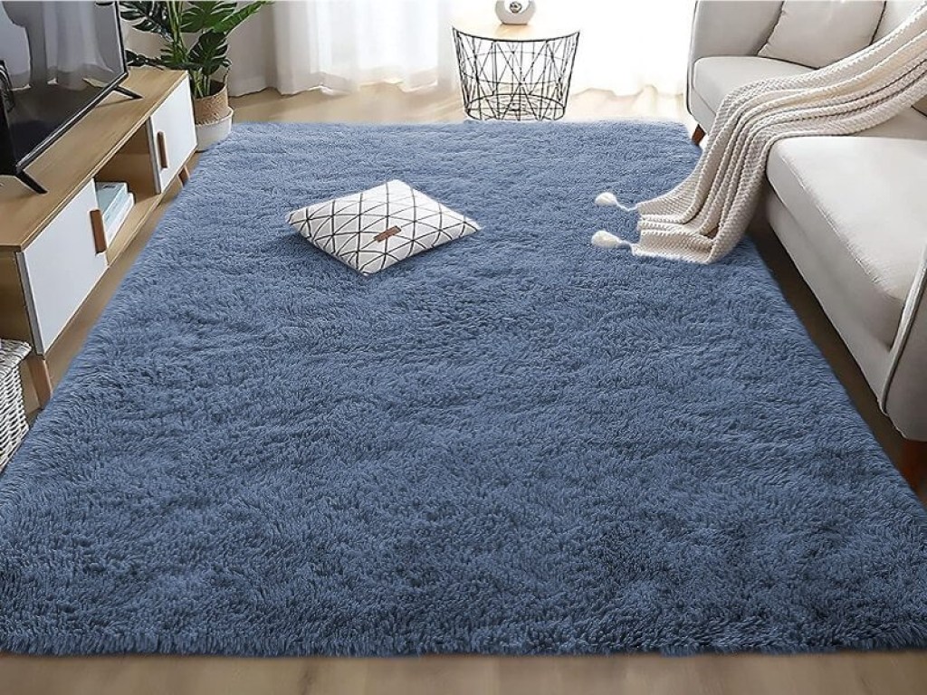 Χαλί Fluffie Μπλε Με Αντιολισθητικό Πάτο Γαρύφαλλο | Γαρύφαλλο - Λευκά Είδη