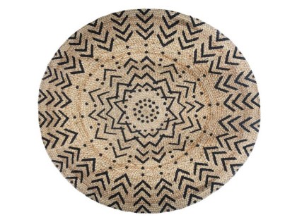 Χαλί Γιούτα Στρογγυλό Βαμβακερό Arrows Γαρύφαλλο Δ100-150 | Γαρύφαλλο - Λευκά Είδη