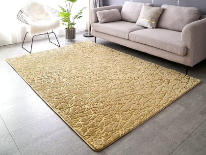 Χαλί Μοντέρνο Γούνινο Μπεζ Σαλονιού Marble Με Αντιολισθητικό Πάτο | Γαρύφαλλο - Χαλιά - Λευκά Είδη