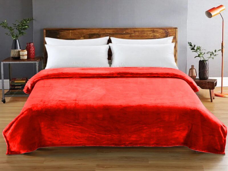 Κουβέρτα Ημίδιπλη Βελουτέ Κόκκινη Super Soft Mink Γαρύφαλλο 160x220 | Γαρύφαλλο - Λευκά Είδη