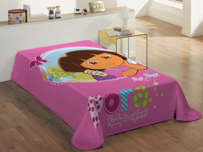 Κουβέρτα Παιδική Μονή Βελουτέ Ροζ Dora Γαρύφαλλο 160x240 | Γαρύφαλλο - Λευκά Είδη