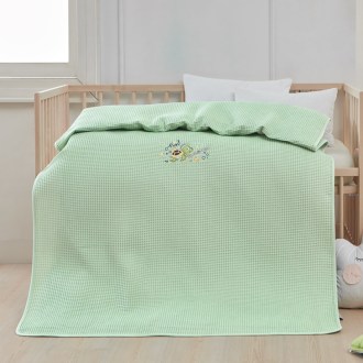Κουβέρτα πικέ με κέντημα Art 5312 100X150 Λαχανί - 100x150 Λαχανί Beauty Home 