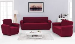 Ελαστικά καλύμματα καναπέ σετ 3τμχ Art 8600 Μπορντό - Σετ 3τμχ Μπορντό Beauty Home 