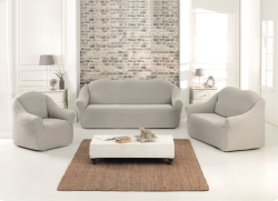 Ελαστικά καλύμματα καναπέ σετ 3τμχ σε 6 χρώματα Art 1581  Σετ 3τμχ - Εκρού - Σετ 3τμχ Εκρού Beauty Home 