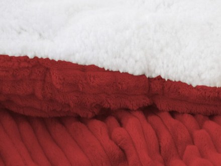 Κουβέρτα Μονή Κόκκινο Super Soft Sherpa Stripes Γαρύφαλλο 160x220 | Γαρύφαλλο - Λευκά Είδη